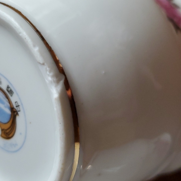 Vintage Sugar and Creamer Set, Made in China Pink Roses - Picture 5 of 7